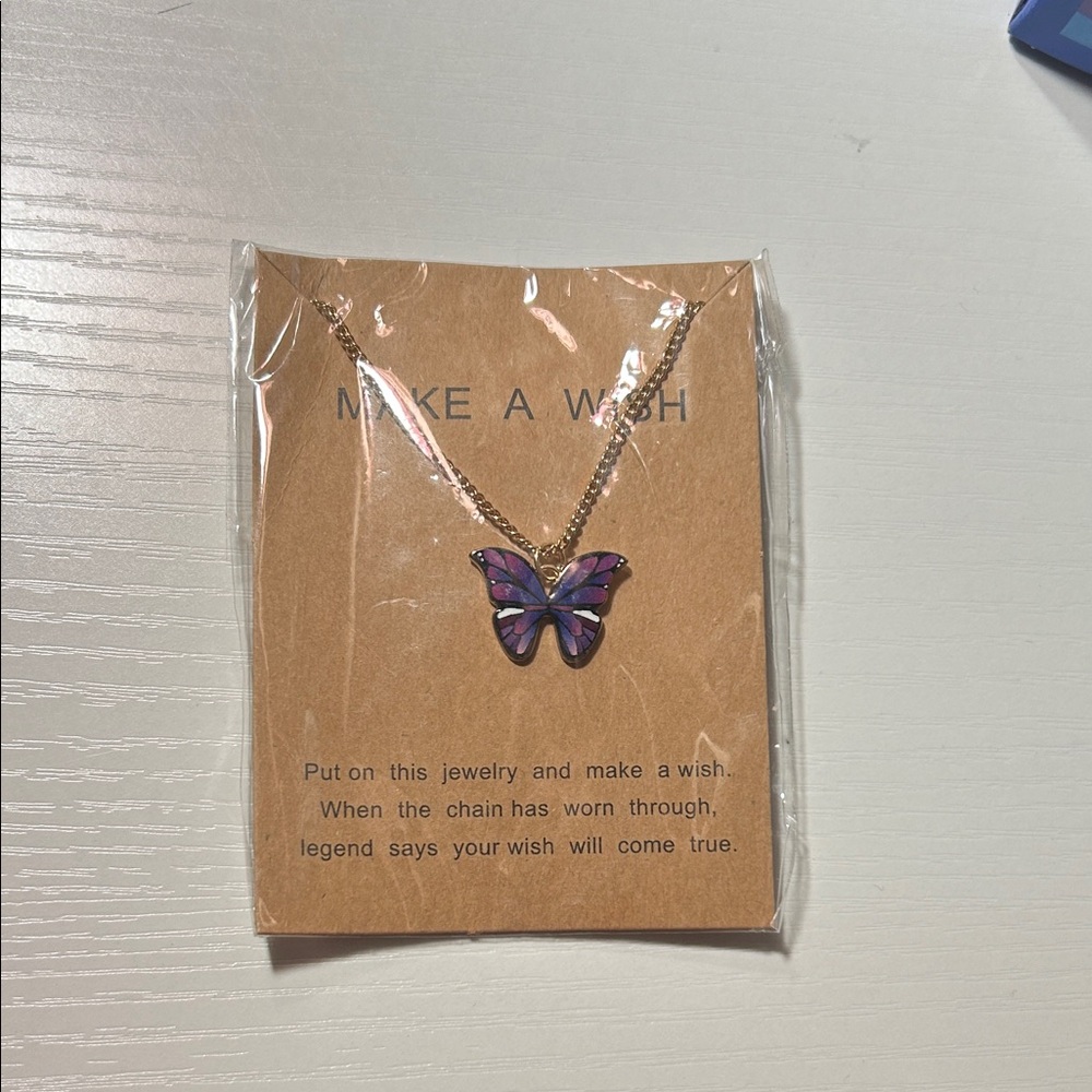 Purple Butterfly Necklace